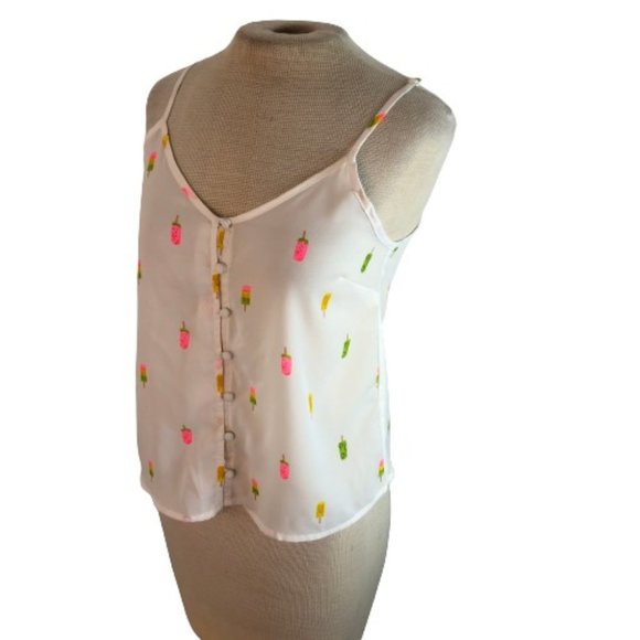 Japna Tops - Japna Popsicle Print Tank Top Cami Camisole White